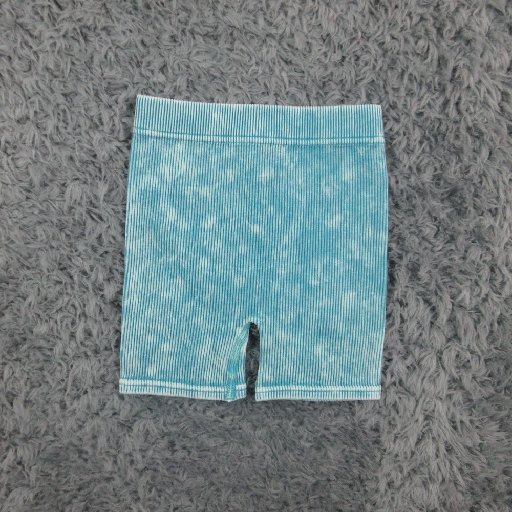Lenox James Shorts Toddler Girls 2T Blue Ribbed Biker Tie Dye Stretch Knit NWT